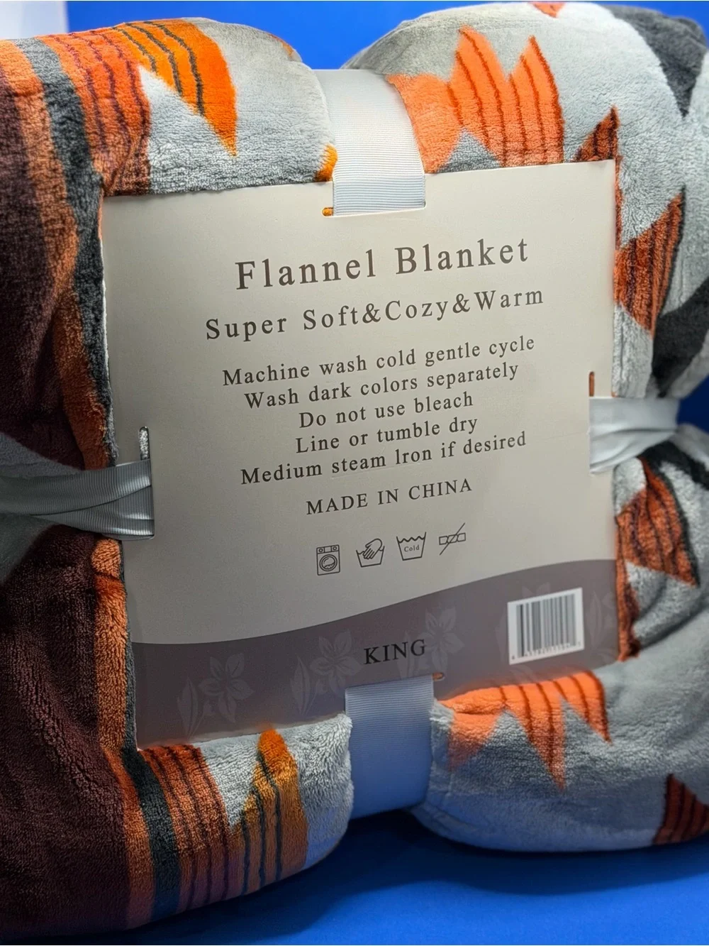 New king size Flannel Blanket Aztec gray Black Brown white soft thick cozy